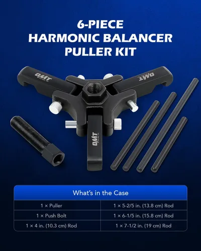 Miniatura 2 de Kit de extractor de equilibrador armónico Orion Motor Tech, juego de extractor de 3 garras ajustable para quitar amortiguadores armónicos y Negro
