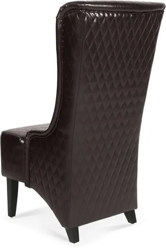 Miniatura 6 de Silla de brazo de piel sintética de respaldo alto, silla moderna de acento de 23.03 pulgadas, silla de respaldo de ala ancha, silla auxiliar, silla