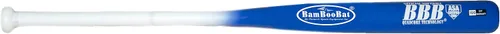 BamBooBat Bate de sóftbol de lanzamiento lento sin carga aprobada por la ASA - 34 pulgadas garantía de 100 días Mango natural/barril azul real