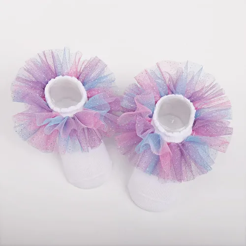 Miniatura 5 de 8 pairs girls ruffle socks lace ruffle princess dress socks newbornsbabiestoddlerslittle girls