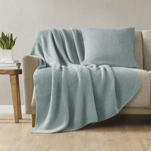 Miniatura 19 de INK+IVY Manta de punto Bree para cama, sofá y sillón, ligera, transpirable, suave y acogedora para verano, tamaño King (108 x 90 pulgadas)