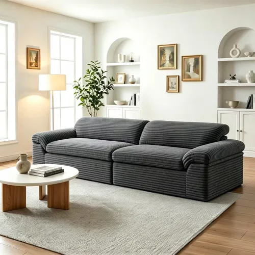 Miniatura 29 de Vesgantti 106" Boneless Couch with Chaise, U Shaped Deep Seat Comfy Cloud Modular Sofa Chenille Memory Foam Sectional Couches for Living Room