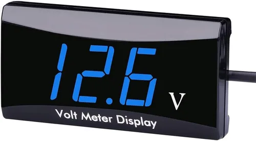 Voltímetro digital de auto DC 12 V – AIMILAR con pantalla LED, medidor de voltaje para auto o motocicleta (Azul)