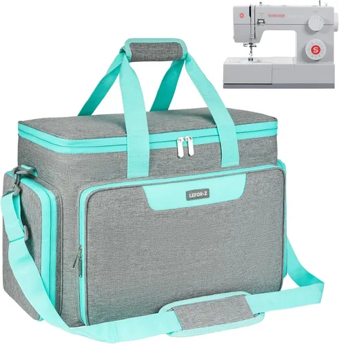 Miniatura 14 de LEFOR·Z Estuche rodante para máquina de coser con ruedas, bolsa de transporte para máquina de coser, bolsa de mano con carrito para la mayoría