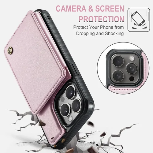 Miniatura 6 de Vinich Funda tipo cartera para iPhone 11 con tarjetero, bloqueo RFID, ranuras de crédito, función atril, a prueba de golpes, para iPhone 11 de 6.1