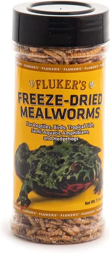 Fluker's Insectos liofilizados, nutrientes, gusanos de harina empaquetados, ideal para lagartos, reptiles, pájaros, peces, erizos, 1.7 onzas