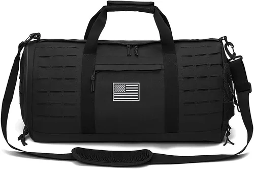 Miniatura 11 de QT&QY Bolsa táctica militar de 40 litros para hombre, bolsa de gimnasio, bolsa de viaje, bolsa de entrenamiento con compartimento para zapatos