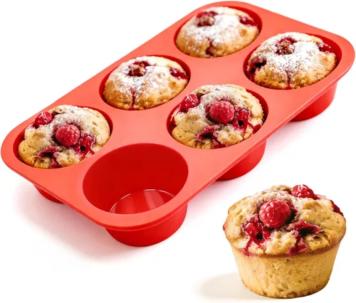 Miniatura 21 de CAKETIME Moldes de silicona para magdalenas para hornear, molde de tamaño regular para magdalenas, molde para hornear moldes de silicona