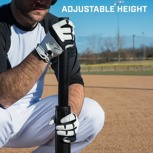 Miniatura 4 de Champro Camiseta de bateo de goma reforzada resistente para todas las edades con altura ajustable, entrenamiento de béisbol y softbol, color negro