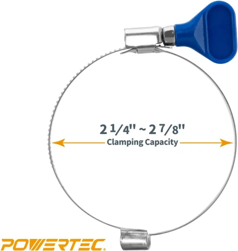 Miniatura 2 de POWERTEC 70224 Abrazadera de manguera de puente con llave de 2-1/2 pulgadas, llave de tornillo de pulgar, abrazaderas de manguera de acero