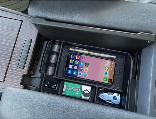 Miniatura 6 de TOPINSTALL Organizador de consola central compatible con accesorios para Toyota Sienna 2021-2026, caja de apoyabrazos, bandeja de almacenamiento