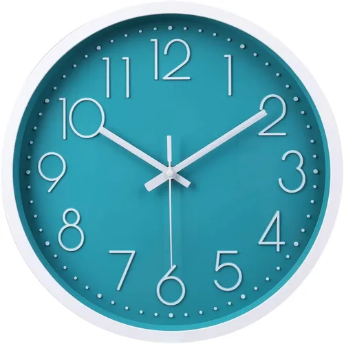 Miniatura 17 de jomparis Reloj de Pared Morado de 12 Pulgadas Reloj de Pared de Cuarzo Silencioso para Dormitorio, Hogar, Sala de Estar
