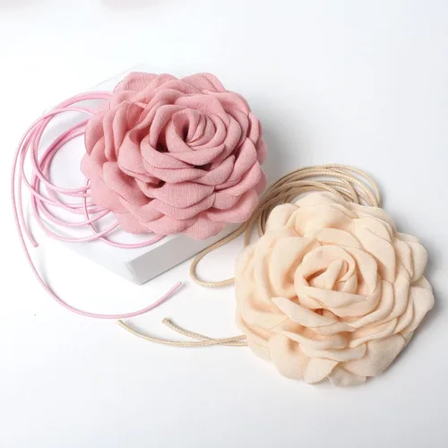 Miniatura 7 de Gargantilla de flores para mujer, gargantillas de rosas grandes, gargantilla floral para fiestas, novias, bodas, fiestas, collares de verano