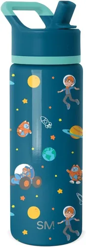 Miniatura 61 de Simple Modern Botella de agua para niños con tapa con pajilla, vaso aislado de acero inoxidable de 14 onzas para niños y a prueba de derrames