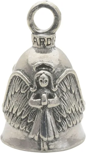 Miniatura 11 de Guardian Bell Campana religiosa de buena suerte con llavero y bolsa de regalo de terciopelo negro Campana de motocicleta Peltre sin plomo