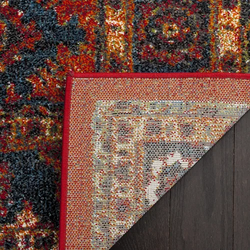 Miniatura 5 de SAFAVIEH Vintage Hamadan Collection - Alfombra de área de 2 pies 3 pulgadas x 4 pies, naranja y azul, diseño tradicional persa, no desprende pelusa