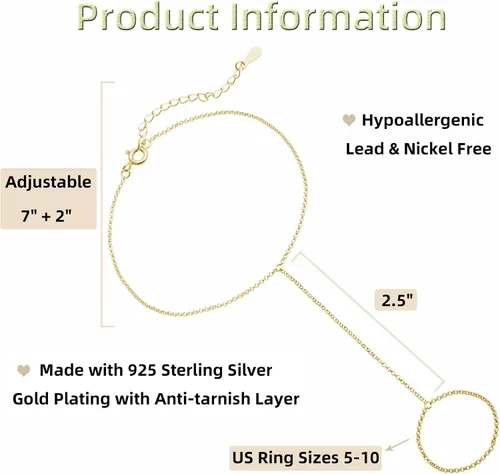 Miniatura 68 de Pulsera de plata de ley 925 para mujer, pulsera de mano para mujer, pulseras esclavas de 7 a 9 pulgadas ajustable