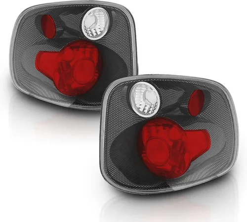 Miniatura 2 de AmeriLite para 2001-2003 Ford F-150 Flareside - Juego de luces traseras de repuesto de fibra de carbono Euro, lámpara de freno, par - lado