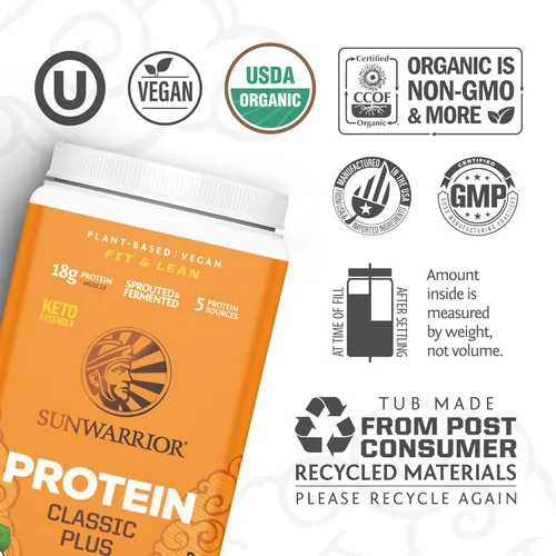 Miniatura 2 de Proteína vegana limpia en polvo sabor vainilla Fórmula de proteína orgánica a base de plantas con 5 mezclas de superalimentos germinados