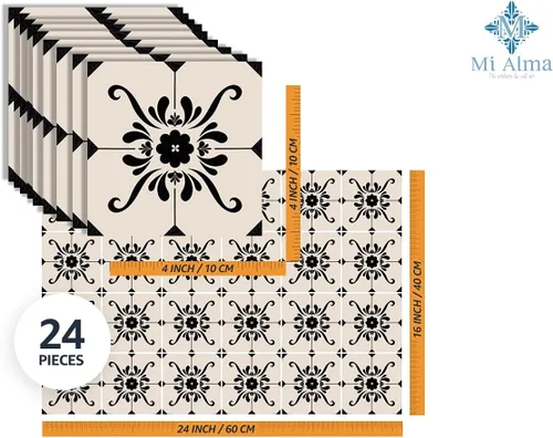 Miniatura 3 de Adhesivos para azulejos de Mi Alma 24 unidades, Talavera, plantillas de pared, calcomanías para despegar y pegar, fácil aplicación, ideal para baño