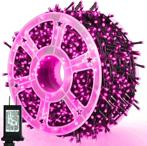 Miniatura 24 de weillsnow Luces de Halloween Moradas y Naranjas, 200 LED 66 Pies con Enchufe Luces de Cadena de Halloween Impermeables, 8 Modos con Memoria