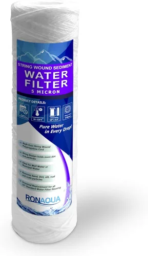 Ronaqua Cartucho de filtro de agua para sedimentos de 5 micrones de cadena herida 10 Inc. x 2.5 Inc. Un reemplazo para cualquier sistema de ósmosis