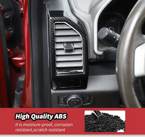 Miniatura 6 de 2 unids/set tablero de aire acondicionado cubierta de ventilación Trim para Ford F150 2015 2016 2017 2018 2019 2020 Accesorios interiores