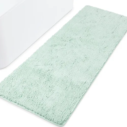 Miniatura 252 de Yeaban Alfombra de pasillo de baño de 24 x 72 pulgadas, antideslizante, alfombra de baño larga de felpilla gruesa, absorbente y lavable, alfombra