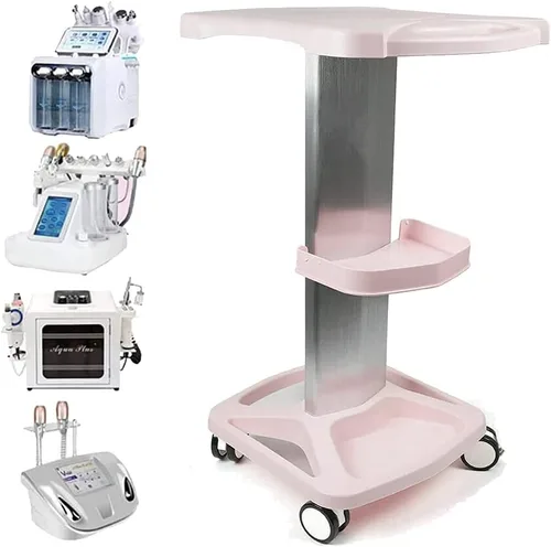 Miniatura 13 de Carrito de salón rodante - Carro móvil de aluminio con soporte para carritos rodantes médicos para cavitación ultrasónica, máquina RF, estante