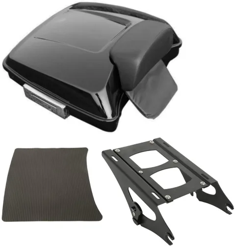 Miniatura 25 de TCT-MOTORPARTS Respaldo Negro Razor de 5.5" para Montaje en Maletero Compatible con Harley Trunk Road Street Glide King Glide 2014-2025 Tronco
