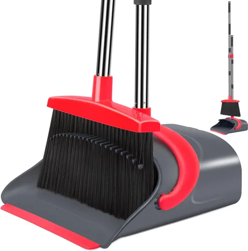 Juego de escoba y recogedor, escoba con recogedor, juego combinado, recogedor con mango largo, para uso en el hogar, cocina, habitación, oficina,