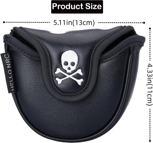 Miniatura 2 de Golf Club Skull Skeleton Mallet Putter Cover Magnetic Closure PU Leather Headcover