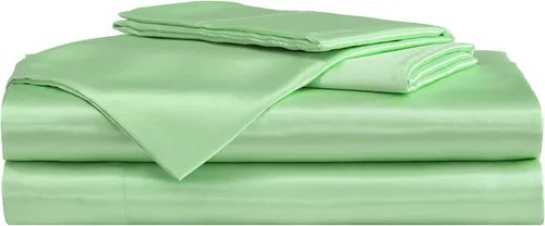 Miniatura 19 de Betsey Johnson - Sábanas de cama individual, juego de ropa de cama de satén con fundas a juego, suaves y sedosas, esenciales para dormitorio