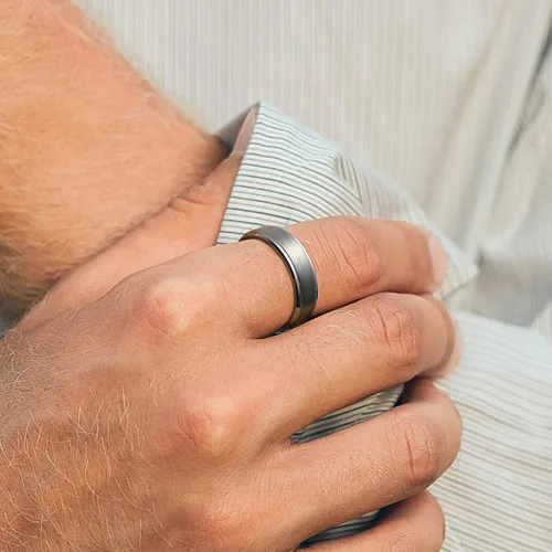 Miniatura 4 de King Will - Anillo de tungsteno básico para hombre, de 1564, 932, 516, 2364 y 2564 de pulgada, con acabado cepillado mate, ideal como anillo