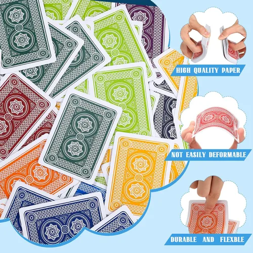 Miniatura 3 de Zubebe 12 Mazos de Cartas, Barajas de Cartas al Por Mayor en Tamaño Póker, Barajas de Póker Estándar para Actividades de Niños y Adultos