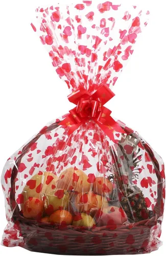 Kolewo4ever Paquete de 20 Bolsas de Canasta de San Valentín Conjunto de Lazos de Tirar 30 X 44 pulgadas 10 Paquete de Bolsas de Embalaje Envoltura