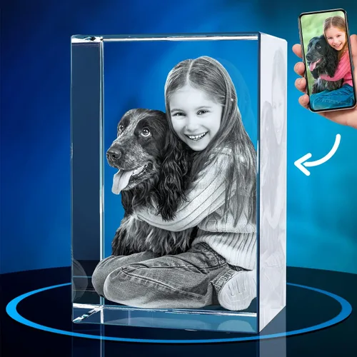 Miniatura 18 de ArtPix 3D Foto de cristal, regalos conmemorativos personalizados para perros con tu propia foto para los amantes de los perros, dueños de mascotas