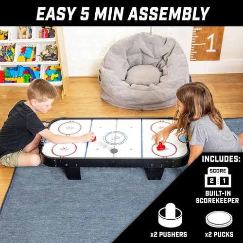 Miniatura 5 de GoSports Juego de hockey de aire de mesa de 40 pulgadas para niños - negro