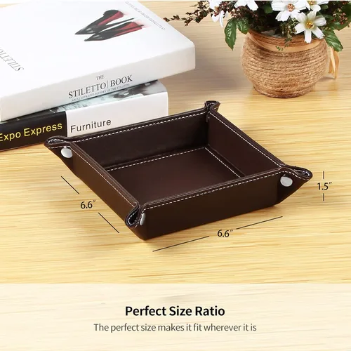 Miniatura 26 de Cuenco para llaves para hombres, soporte para entrada, mesita de noche, bandeja de valet para cosas de bolsillo, organizador de mesita de noche