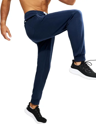 Miniatura 6 de MIER Men's Cotton Joggers Athletic Sweatpants for Gym Workout Active Lounge Jersey Track Pants with Pockets, Elastic Waist