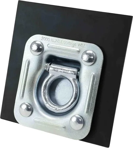 Miniatura 2 de Mytee Products Placa empotrable con anillo en D de 4 unidades, capacidad de 6000 libras, amarre para remolques cerrados, camionetas