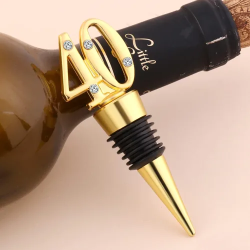 Miniatura 6 de Paquete de 24 tapones para botellas de vino de 40 años con caja de regalo para regalo de boda 40 para decoración de fiesta Negro 40