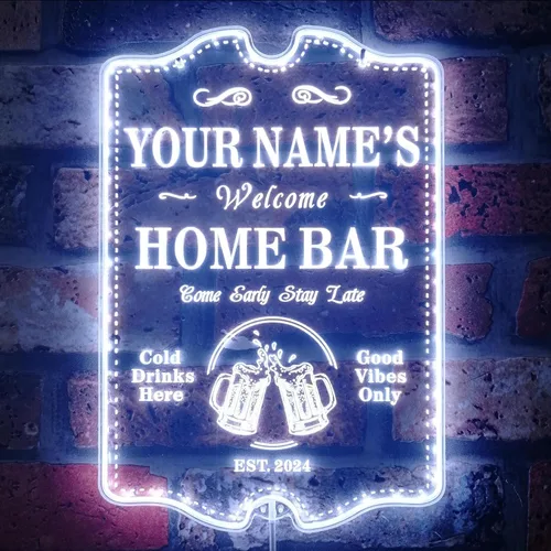 Miniatura 32 de ADVPRO Letrero de neón LED de doble color personalizado con tu nombre para bar casero de cerveza, año de establecimiento, blanco y morado, 16 x 12