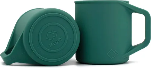 Miniatura 2 de Taza de café de silicona de grado alimenticio con asa, portátil, plegable, sin BPA, apta para lavavajillas y microondas, 12 onzas (verde, 1 unidad)