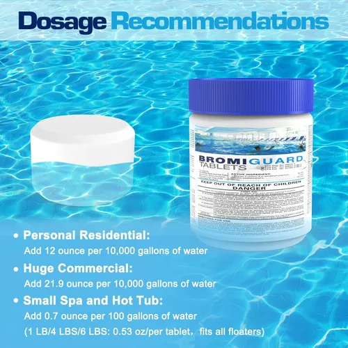 Miniatura 6 de Tabletas de Bromo para SPA Bañera de Hidromasaje 1lb 50LB Tabletas Bromantes Refuerzo Elimina Bacterias Algas Sensación de Agua Suave Sin Olor a