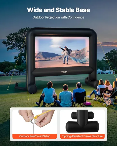 Miniatura 5 de VEVOR Pantalla de película inflable de 16 pies para exteriores, pantalla de proyector inflable con bolsa de almacenamiento portátil, proyección