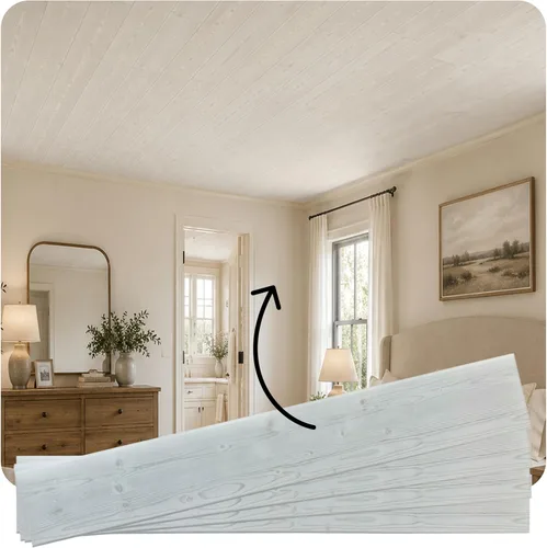 Miniatura 16 de LA Maison Ceilings WP106wg-12 - Tablones de techo de espuma para techo, 39 x 6 pulgadas, gris cálido, paquete de 12 (19.5 pies cuadrados/caja)