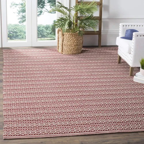 Miniatura 20 de SAFAVIEH Colección Montauk - Alfombra decorativa de 3 x 5 pies, color marfil y negro, hecha a mano de algodón estilo bohemio rural, ideal para zonas