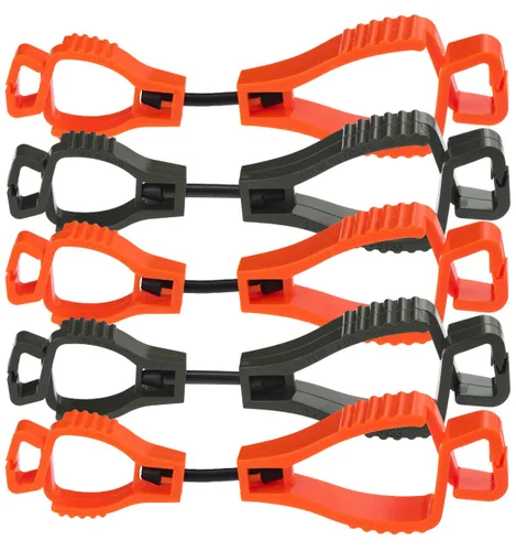 Miniatura 9 de Glove Guard Grayscale Pack - Pinzas para guantes, con separación de seguridad, asegura sombreros, guantes y equipo de senderismo, paquete de 6