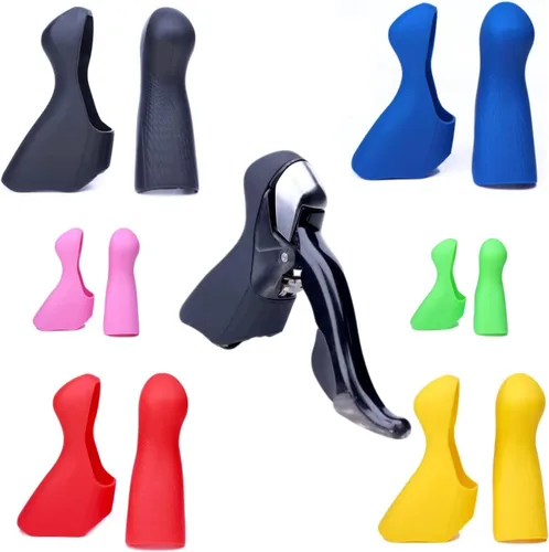 Miniatura 3 de Palancas de freno de bicicleta, empuñaduras para capó de bicicleta, compatible con modelo ST-5700, 1 par, negro, silicona Compatible with ST-5700